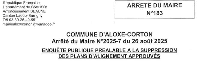 En tête de l'arrêté municipal